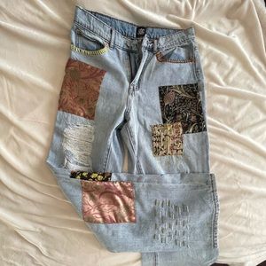 BDG mom fit patchwork jeans